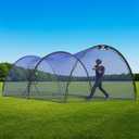 Portable 22ft x 12ft x 8ft Baseball & Softball Batting Cage  Easy to Install Hitting Cage with Pitching Machine Hole, 3-Ply Blue Netting, 14mm Fiberglass Poles, Secure Steel Frame & Carry Bag Include