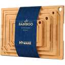 Hiware 3 Piece Extra Large Bamboo Cutting Boards Set for Kitchen, Heavy Duty Cutting Board with Juice Groove, Bamboo Chopping Board Set for Meat, Vegetables - Pre Oiled