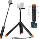 Waterproof Selfie Stick Floating Hand Grip Tripod, Extension Monopod Pole Floating Tripod,for Go Pro Hero 13, 12, 11, 10, 9, 8, DJI OSMO Action 5 Pro 4/3,Insta360 Ace,Most Action