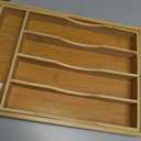 Expandable Bamboo Kitchen Drawer Organizer for Cutlery and Utensils, Adjustable Bamboo Wood Cutlery Tray in Drawer for Flatware and Silverware in Kitchen, (Natural)