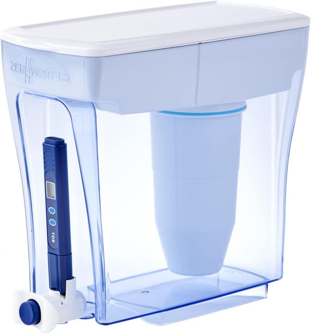 ZeroWater 20-Cup Ready-Pour 5-Stage Water Filter Dispenser with 0 TDS Water Filter  IAPMO Certified to Reduce Lead, Chromium, and PFOA/PFOS