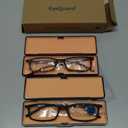 EYEGUARD Reading Glasses with Portable Case Slim Mini Pocket Readers for Women Men Eye Glasses +2