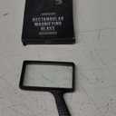 Jumbo Rectangular Handheld Magnifying Glass (3X Magnification) Scratch Resistant Glass Lens - Large Horizontal Viewing Area BLACK