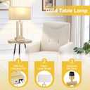 Seealle Bedroom Table Lamps Set of 2 - Beige Gold Touch Bedside Lamps with USB C+A, 3 Way Dimmable Gold Lamp for Nightstand, Modern Night Stands Lamps for Living Room