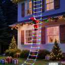 338 LED Christmas Lights Indoor Outdoor Decorations, 10FT Christmas Decorative Ladder Lights with Santa Claus 8 Modes Waterproof Xmas Tree Light for Garden Window Home Wall Decor, Multicolor