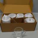 Turkish Tea Glasses With Handle - Tea Cups Set of 6 - Slim Waist Thick Sole Tea Glass for Hold Cold Drinks, 5 oz / 150ml (Clear)