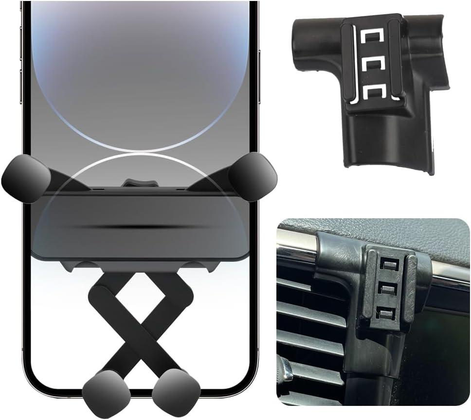 Car Phone Holder for Jeep Grand Cherokee, Compatible with iPhone and All Smartphones, Easy Operation, Auto Lock, Fits 2014-2018 Models, Black
