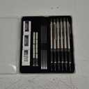 Nicpro 0.5 mm Art Mechanical Pencils Set in Gift Case, 6 PCS Metal Drafting Pencil 0.5mm with 6 Tube HB Lead Refills & 18 PCS Eraser Refills for Adults, Children, Artist Writing, Drawing, Sketching