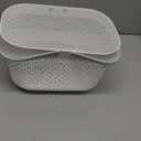 UUJOLY Plastic Organizer Storage Baskets with Handles, Shower Caddy Bins Organizer for Bathroom and kitchenWhite (1 Pack)
