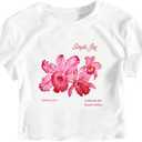 Girl's Letter Bow Graphic Tees Short Sleeve Crewneck Cute Shirts for Teen Girls Trendy (White)