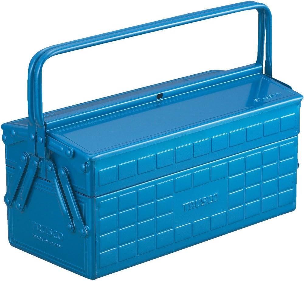 TRUSCO ST-3500-B 2-Tier Tool Box, 13.8 x 6.3 x 10.2 inches (350 x 160 x 260 mm), Blue