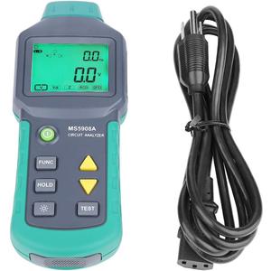 Circuit Analyzer AC100-240V RMS Circuit Analyzer Tester MS5908A LCD Circuit Analyzer, Voltage Detector GFCI RCD Fault Tester (MS5908A US Plug)