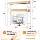 BYMECOST 38.6" Desktop Hutch Bookshelf,2-Tier Desk Shelf with Back Panel