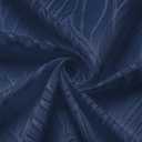 Chyhomenyc Marilyn 2PCS Navy Blue Sheer Valances for Windows 14 Inches Long, Light Filtering Soft Clip Jacquard Textured 3D Leaf Curtains for Bathroom Bedroom Small Windows, 38Wx14L Inches