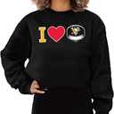 Blue 84 NHL womens Nhl Officially Licensed Women's Cropped Crewneck Sweatshirt Heart Black (X-Large)
