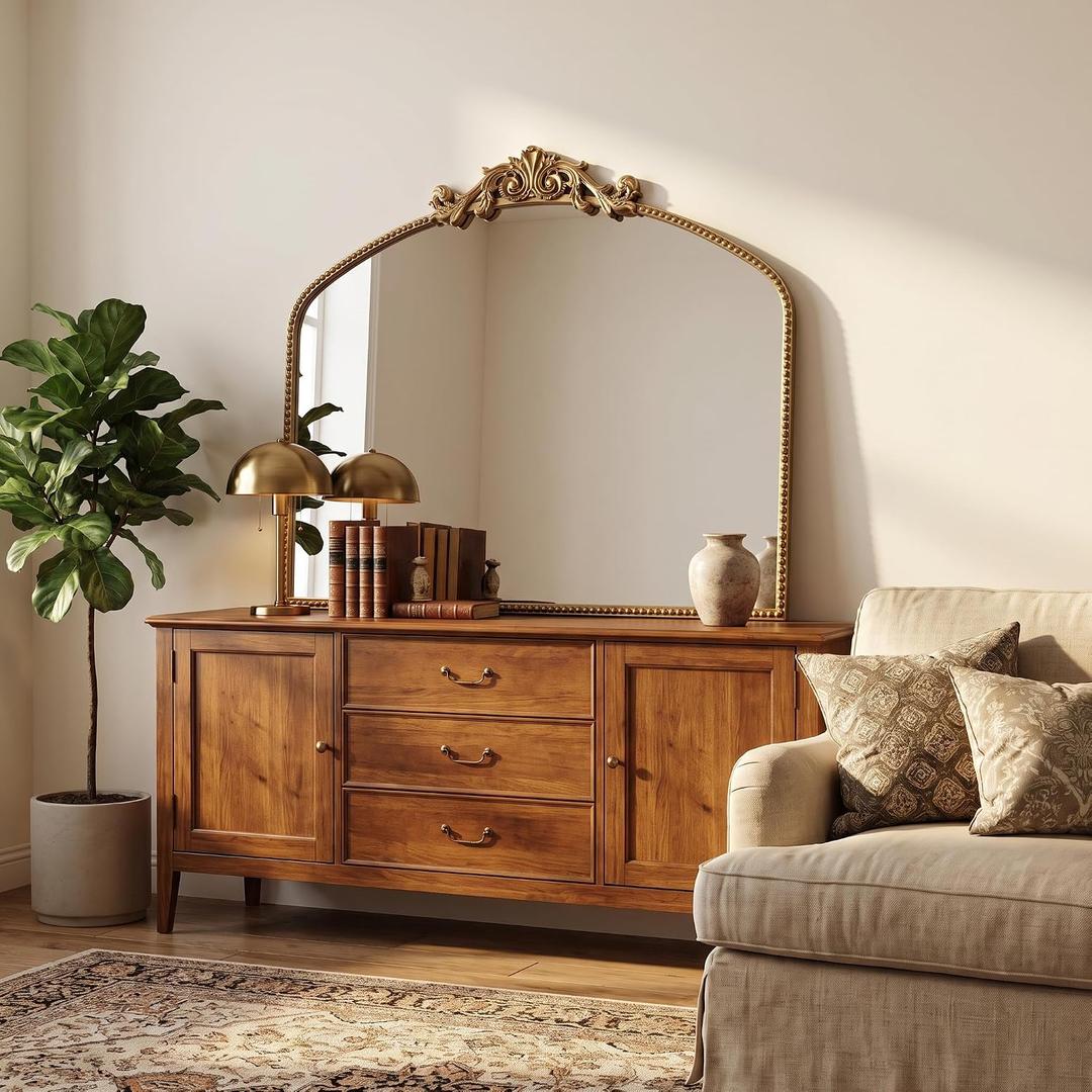 40"x30" Vintage Gold Wall Mirror