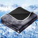 inhand Cooling Blanket Queen Size (90"x90"), Cooling Blankets for Hot Sleepers, Absorbs Heat to Keep Adults Cool for Summer Nights Sweats, Thin Cold Lightweight Blanket for Couch Bed, All Season Use (Black)