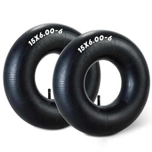 weyleity 2 Pack 15x6.00-6 Inner Tube | Durable Replacement Tire Tubes with TR-13 Valve Stem for Lawn Mowers, Go Karts, ATVs, Yard Tractors, Wheelbarrows, Golf Carts