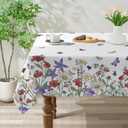 Spring Tablecloth 60x84 Inch Rectangle - Spring Decorations for Home - Farmhouse Floral Table Cloth Rectangle for Party, Home