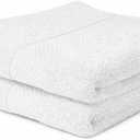 Premium Hand Towel Set of 2 for Bathroom 100% Ring Spun Cotton, 16 x 28 inches Ultra Soft 550GSM Sustainable, Highly Absorbent, Quick Drying, Towels Ideal for Bathroom, Hotels, Spa, Dorm (White)