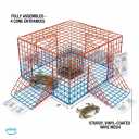 Folding Bridge Blue Crab Trap, Heavy-Duty Metal Wire Mesh Drop-Net, Collapsible Foldable Design, 15" x 15" x 7"
