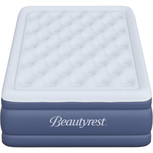 Beautyrest Supreme Air, Twin Size Air Mattress with Built-in Pump, Raised Inflatable Bed for Adults, Puncture-Resistant Vinyl, Auto Shut-Off, 650lb Support, Guest Bed, Camping Airbed
