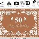 MEHOFOND 7x5ft Mexican Happy 50th Birthday Backdrop, Mexican Theme 50th Birthday Photography Background, Bday Party Decorations Banner Photo Booth Supplies
