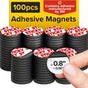 X-bet MAGNET Round Flexible Magnets with Adhesive Backing - (100pcs 0.8"x0.08") Magnetic Dots for Whiteboard, Fridge - Stickers for Planning and Organization - Teacher Must Have - Teacher Supplies