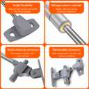 2PCS 100N 10inch Soft Close Hinge Lid Gas Support rods, Pneumatic Struts can Automatically Rise and Fall Slowly, can be Opened and Closed Within The Range of 0-110 Degrees(Silver