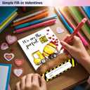 5 x Construction Valentines Day Cards Gifts for Kids School, 24 Pack Construction Truck Valentine Classroom Exchange Cards for Boys Girls