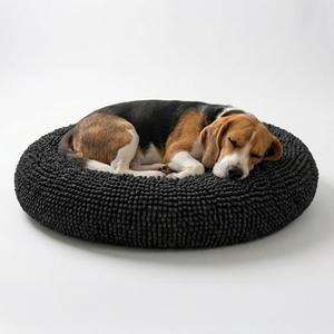 Muddy MatCloud K-9 Bed for Dogs & Cats, Soft & Relaxing Donut Dog Bed, Chenille Material, Removable Cover, Washable & Dryer SafeBlack Medium(35'x35')