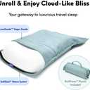 Cushion Lab Travel Deep Sleep Pillow Compact Memory Foam Neck Pillow for Sleeping, Portable Pillow for Hotels, Camping, Side & Back Sleepers, On-The-Go Wellness Green
