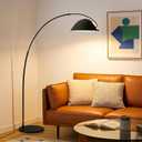 Black Arc Floor Lamp 72" Tall with Remote, Bright Dimmable 20W LED Smart Reading Light, Adjustable Over Couch Arc Standing Lamp for Living Room, Bedroom, Office, Modern Arched Metal Design,Foot Switch
