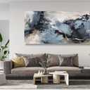 Shoci Large Abstract Wall Art - Black Blue Canvas Pictures Aesthetic Gray Brown Painting Prints Decor Modern Abstract Ink Artwork Wall Art for Living Room Bedroom Home Office Decoration 29" X 58"