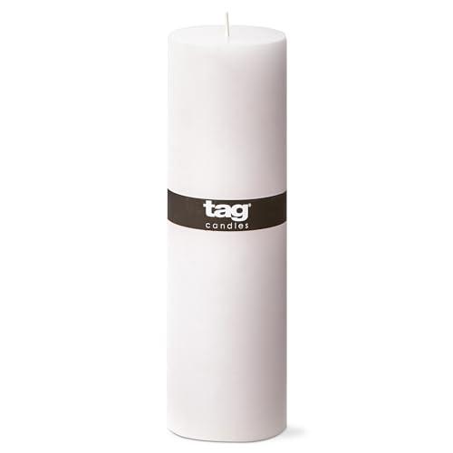 TAG Chapel 3X10 White Pillar Paraffin Wax Candle Unscented Drip-Free Long Burning 145 Hours for Home Decor Wedding Parties Dining Dinner Kitchen Table Tabletop Living Room End Table Decor Decoration