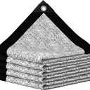 Aluminum Shade Cloth 10x10',80% Aluminum Reflective tarp,Durable Mesh Tarp with Grommets,Shade Cloth for Garden,Car, Outdoor Pergola,Greenhouse,Chicken Coop and Dog Kennel(Silver) (1010FT)