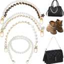 Atarvana 4pcs Bag Charm Chains for Purse Handbag, Pearl Charm Extender Strap with Clasps, 2 Sizes 10.6" & 13.7"
