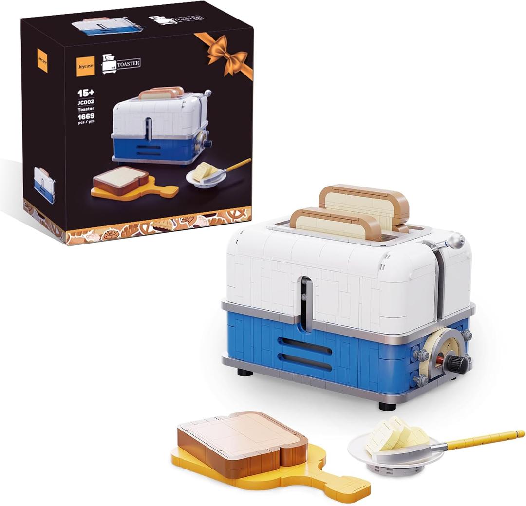 Retro Toaster Building Set for Adult, Vintage Toaster Building Kit, Nostalgic Gift for Fans of Retro Toaster and Retro Dcor, Toaster Building Bricks Model Compatible with Lego