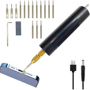 Damaged Screw Removal for Cell Phone, Broken Screw Extractor Kit for iphone, iphone Repair Tool, Electric Screw Cutter for Small Screw,4 size Heads, USB 5V Power Supply, Screw Extractor for Laptop/Pad