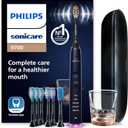 Philips Sonicare DiamondClean Smart 9700 Electric Toothbrush - Sonic Toothbrush with App, Pressure Sensor, 15 Brushing Settings, Replacement Reminder, Charging Travel Case, Lunar Blue, HX9957/71