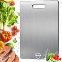 Titanium Cutting Board, Pure Titanium Cutting Boards for Kitchen, Cutting Boards Non Toxic, Double-Sided Food-Grade, Easy to Clean, Dishwasher Safe, for Meats, Fruits and Vegetables (1 Pack)