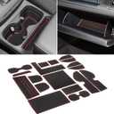 Cup Holder Insert Liners for Honda CRV Accessories 2023 2024 2025 2026 Center Console Door Pocket Slot Mats Non-Slip Anti Dust Pad Premium Custom Interior for Honda CR-V 18Pcs (Red Trim)