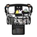 TOPDesign Universal Baby Stroller Organizer, Stroller Caddy with Detachable Mesh Bag & Heightened Insulated Cup Holders & Non-Slip Secure Hooks Accessories, Fits Most Strollers (Morning Glory)