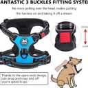 PoyPet No Pull Dog Harness, No Choke Front Lead Dog Reflective Harness, Adjustable Soft Padded Pet Vest with Easy Control Handle for Dogs(Blue,M)