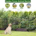 10 Panels Decorative Garden Fence with Gate - 32 in (H) x 23.6 ft (L) No Dig Dog Fence Outdoor for Yard, Rustproof Tall Garden Fencecing Panels, Animal Barrier Suitable for Yard Border, Patio