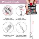10 Pack OUNER All Bodies Deserve Equal Healthcare Funny Badge Reel with Black Glitter, Retractable ID Clip Holder for Nurses Doctor Healthcare Medical Hospital Office Worker, Nurse Week Gifts