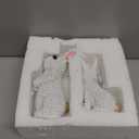 Rattan Effect Resin Bunny Easter Decor,Table Rabbit Easter Decorations,Spring Bunnies Decoration Statue Figurine for Home Farmhouse (White, Small-Pair)