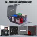 Card Deck Box for MTG with Commander Display, 5 in 1 Trading Card Storage Box Fits 400+ Double-sleeved Cards, Removable Deck Case for TCG/Sports Cards with Dice Tray, 4 Magnetic Card Holders(Colorful)