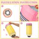 Retisee 12 Pcs Pencil Hanging Paper Lanterns Party Decorations, Kindergarten Preschool Classroom Decor Back to School Art Ceiling, First Day of School Birthday Supplies (15 Inch)