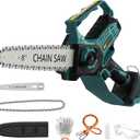 Mini Chainsaw for Makita Battery, 8-Inch and 6-Inch 2-IN-1 Cordless Electric Chain saw with Brushless Motor and Auto-Oiler, 800W Hand Mini Chainsaw for Tree Pruning Wood Cutting(No Battery)